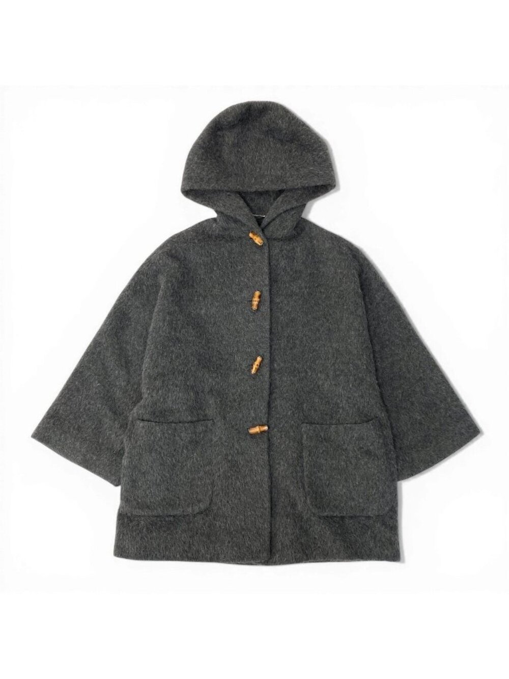 Gucci Vintage Gucci Bamboo Overcoat Hoodie Coat Gray